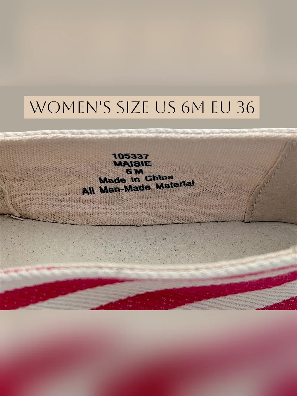 Brand-New Xappeal Maisie Sz 6M Red & White Natural Jute Espadtille With Pull-Tab